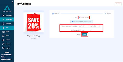 How to use Acumen CMS Step 9