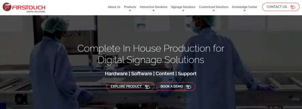 Custom-built digital signage and kiosk systems by Firstouch Solutions