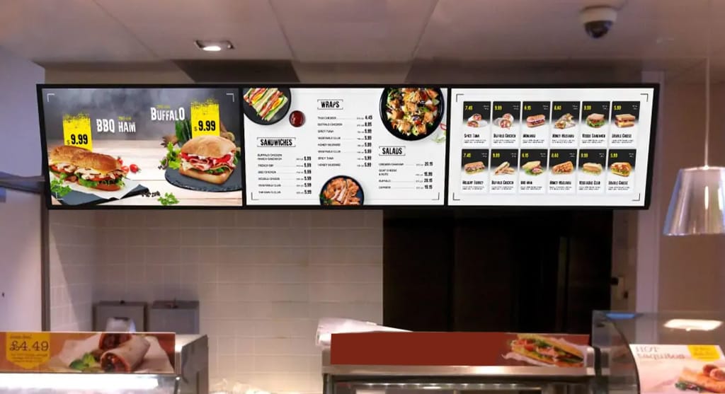 Digital Menu Boards Cafe